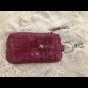 Brighton pink croc wallet key holder card case